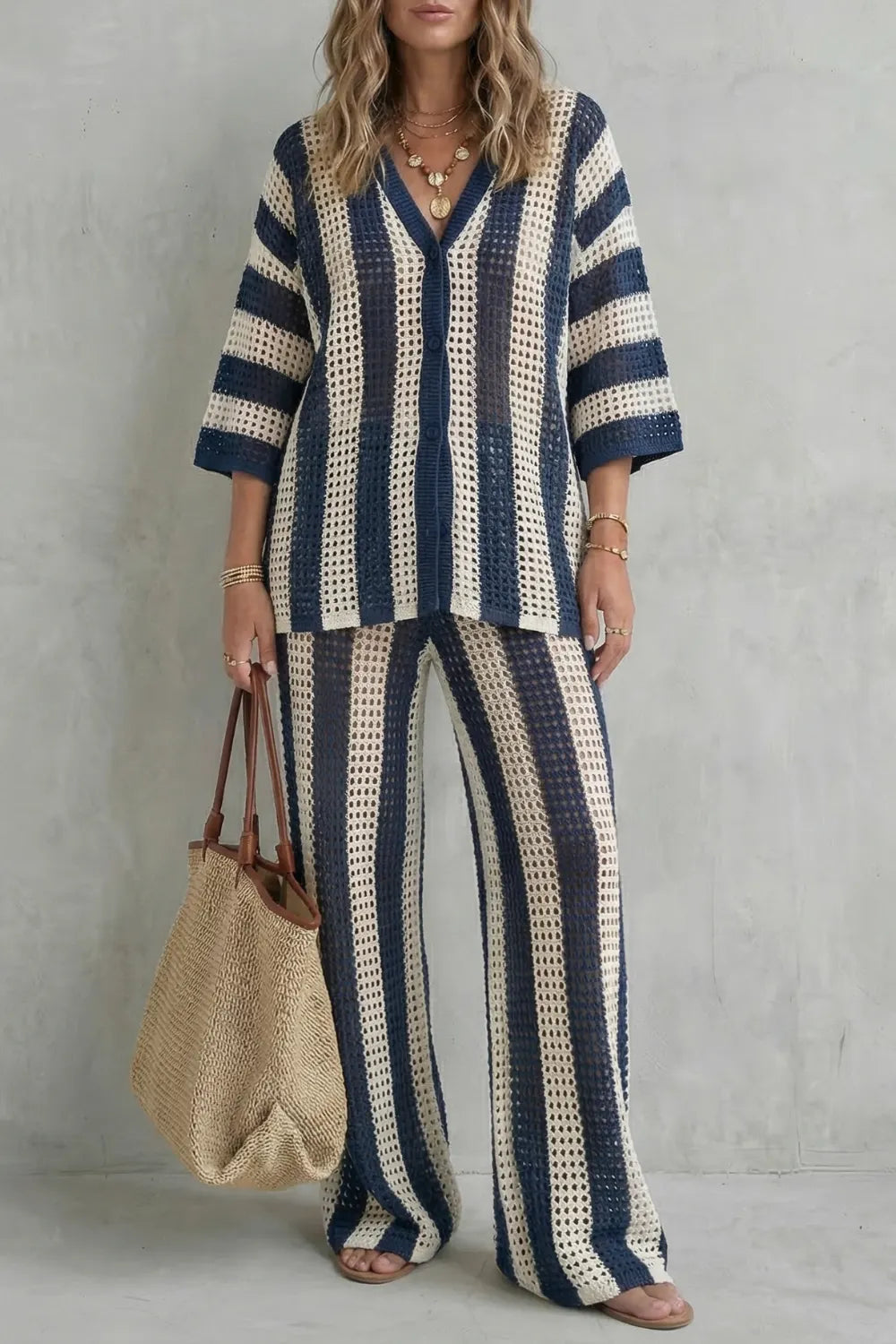 Striped crochet texture – Summer co-ord set