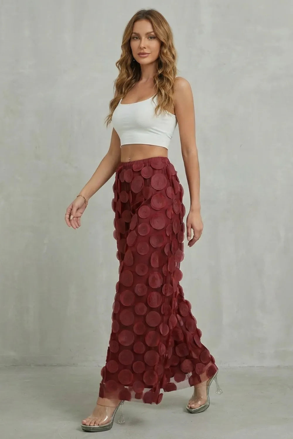 3D circle appliqué – Wide-leg trousers