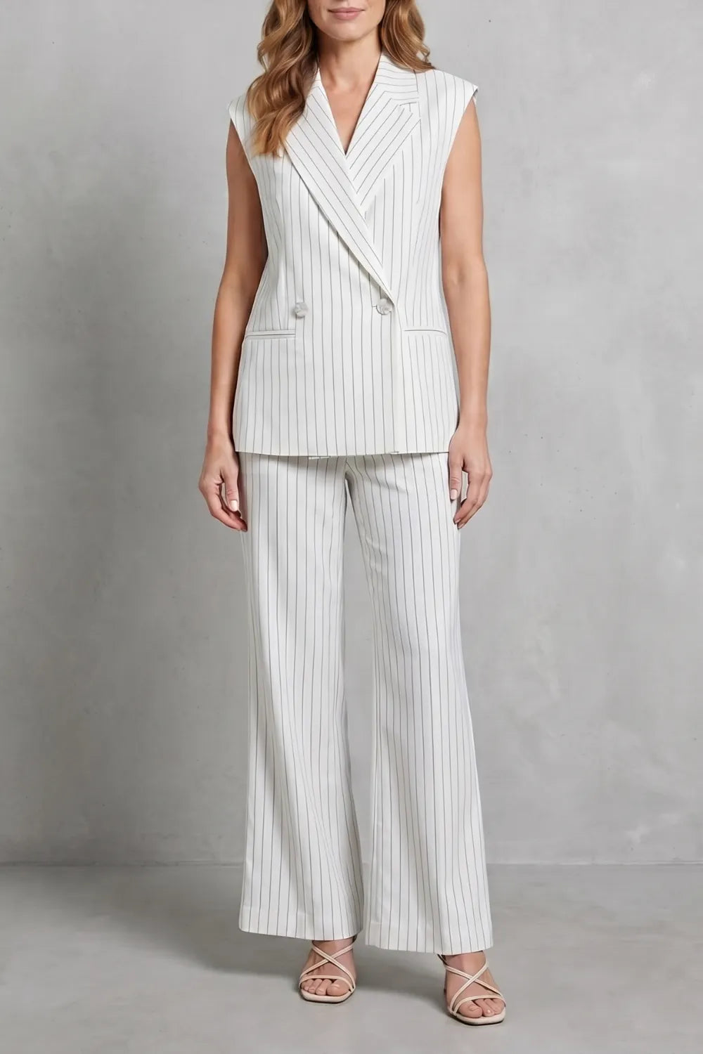 Pinstripe tailored ease – Trouser set
