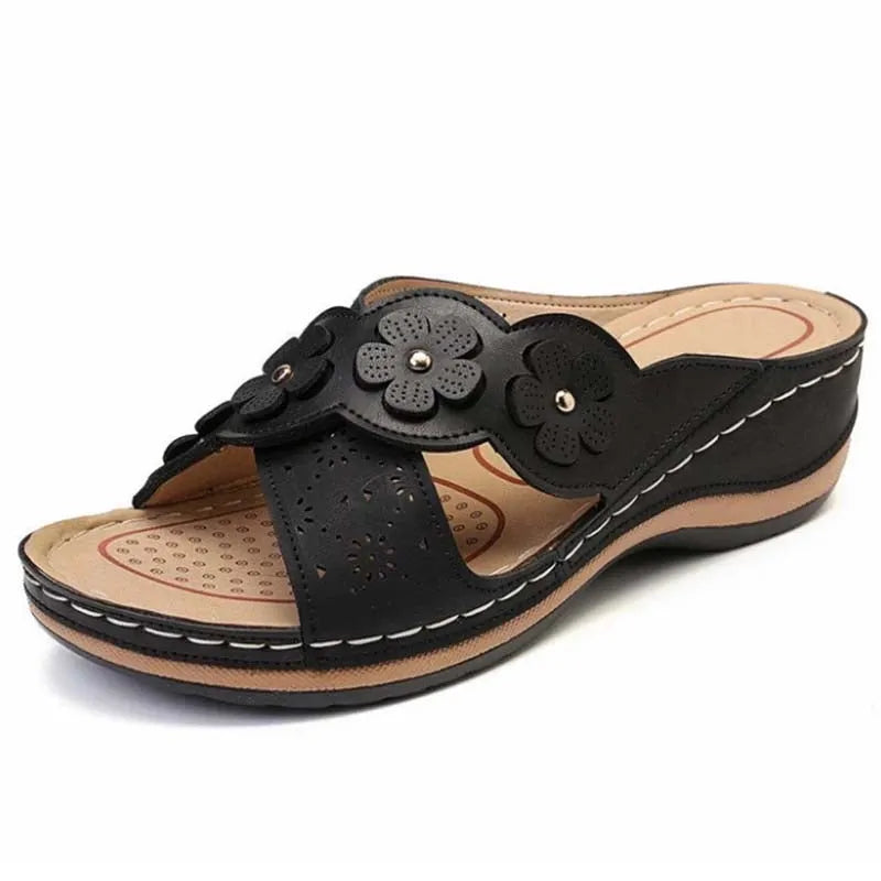 Womens Arch Support  Floral Vintage Wedge Sandals