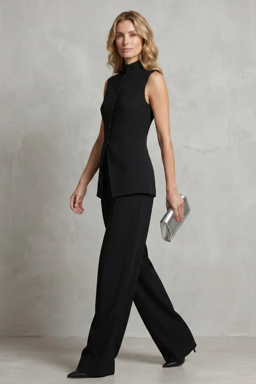 Draped tailored elegance – Trouser set