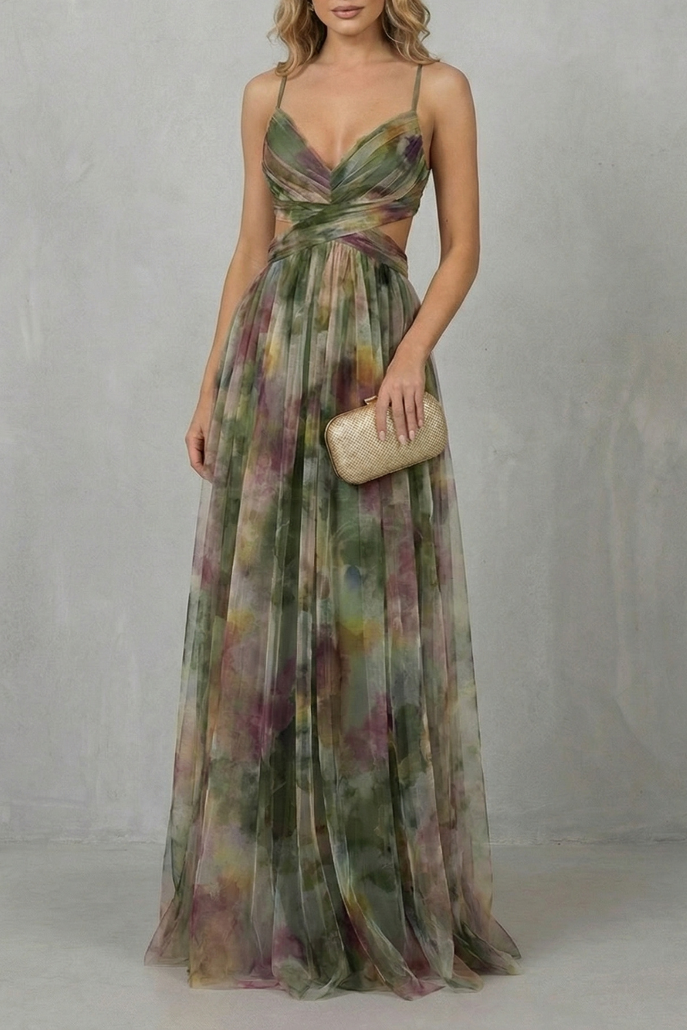 Watercolour romance – Sleeveless maxi dress