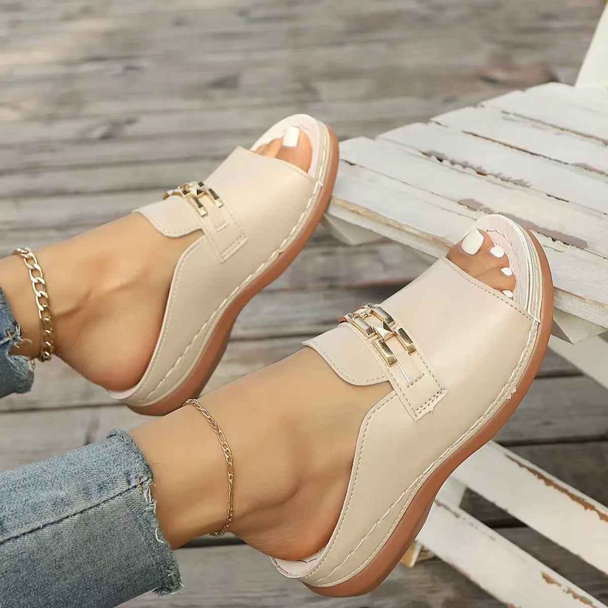 Newly upgraded women's wedge-heeled platform orthotic slippers