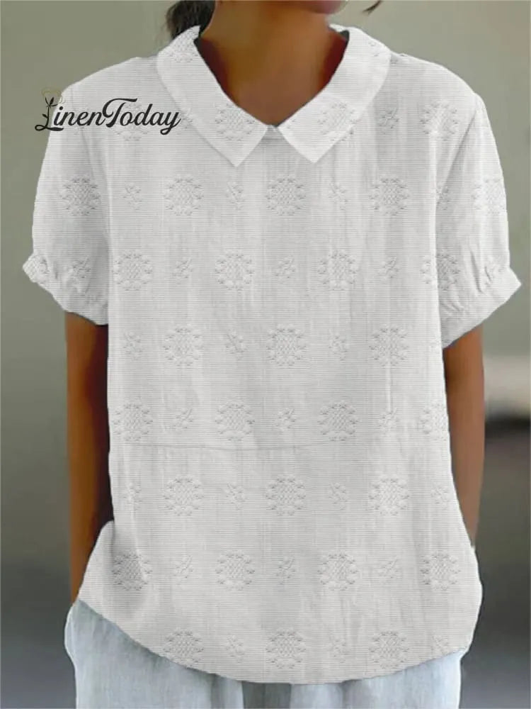 Women's Casual Cotton And Linen Shirt