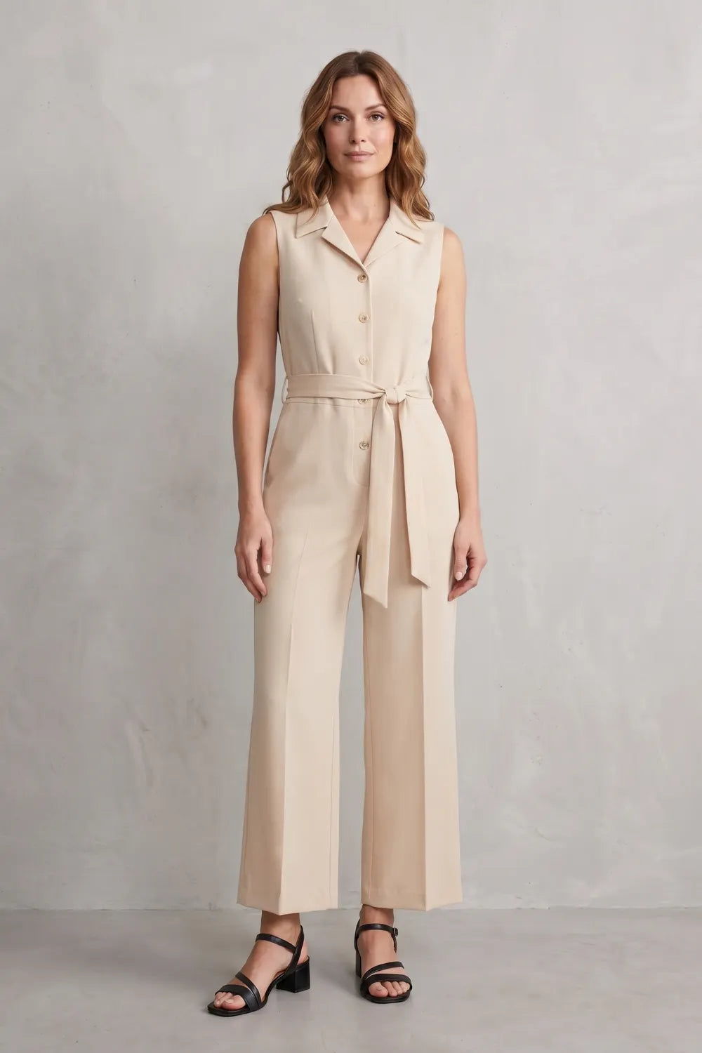 Belted office elegance – Wide-leg jumpsuit
