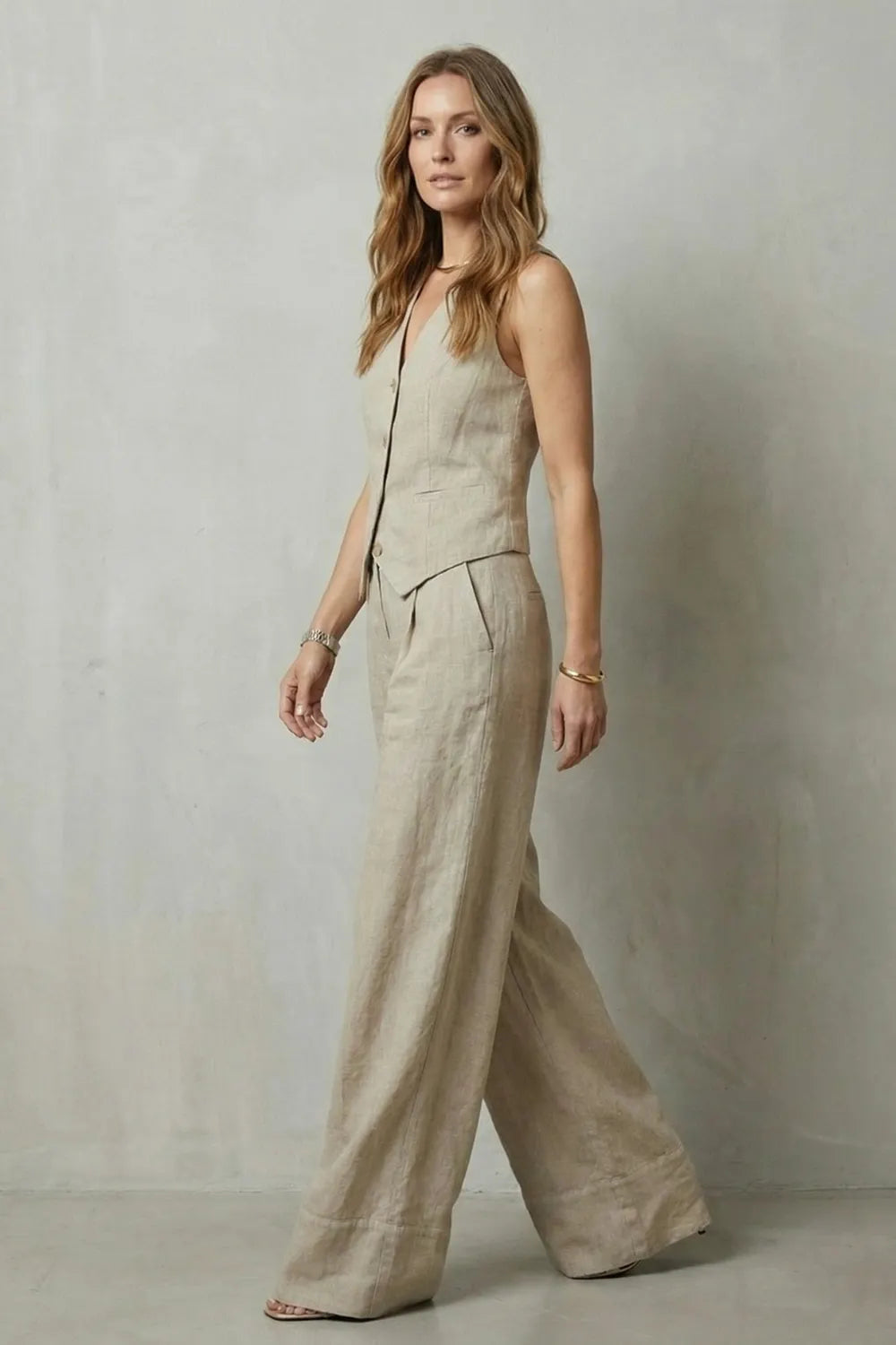 Relaxed tailored elegance – Vest and pants set