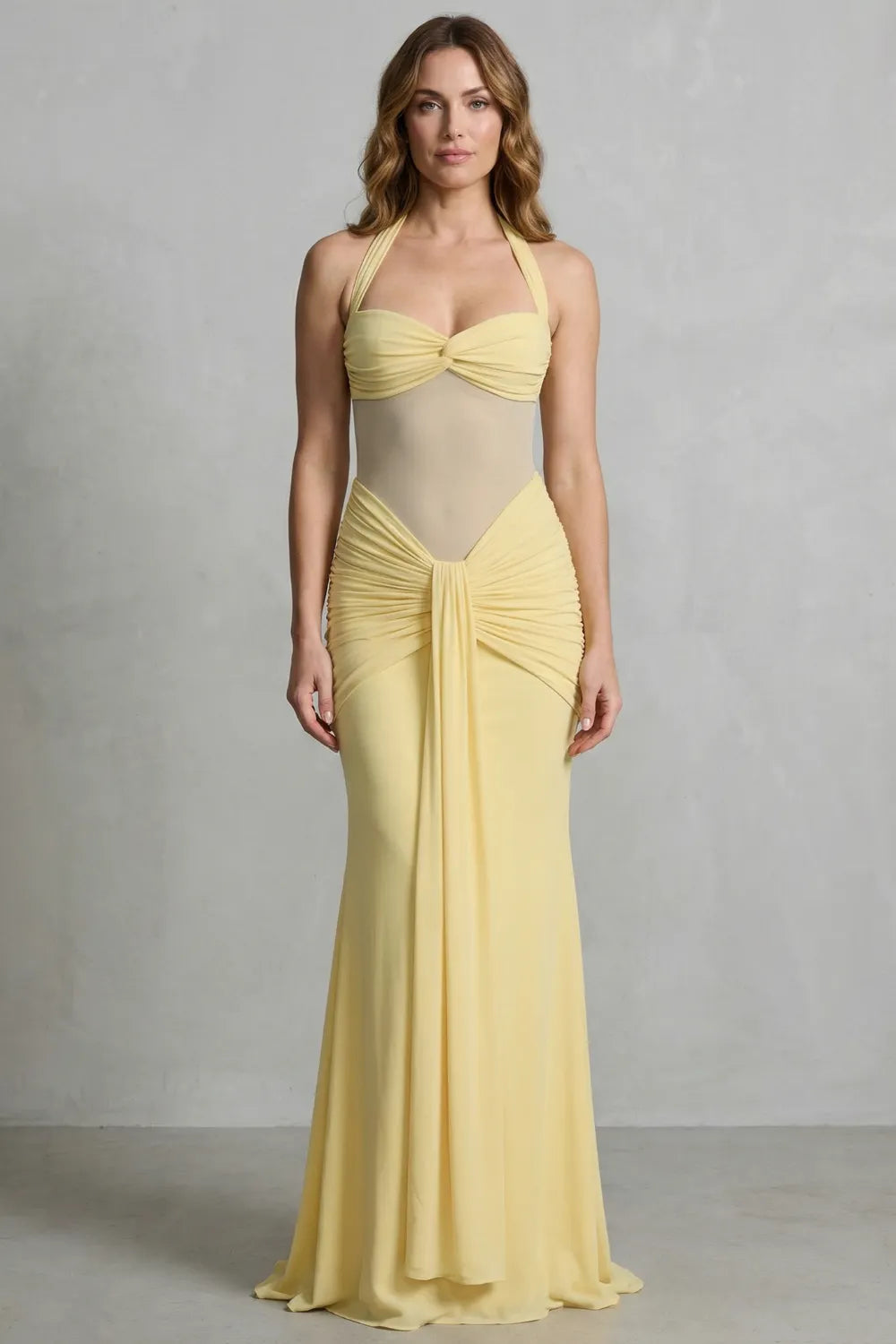 Draped sculpt elegance – Maxi dress