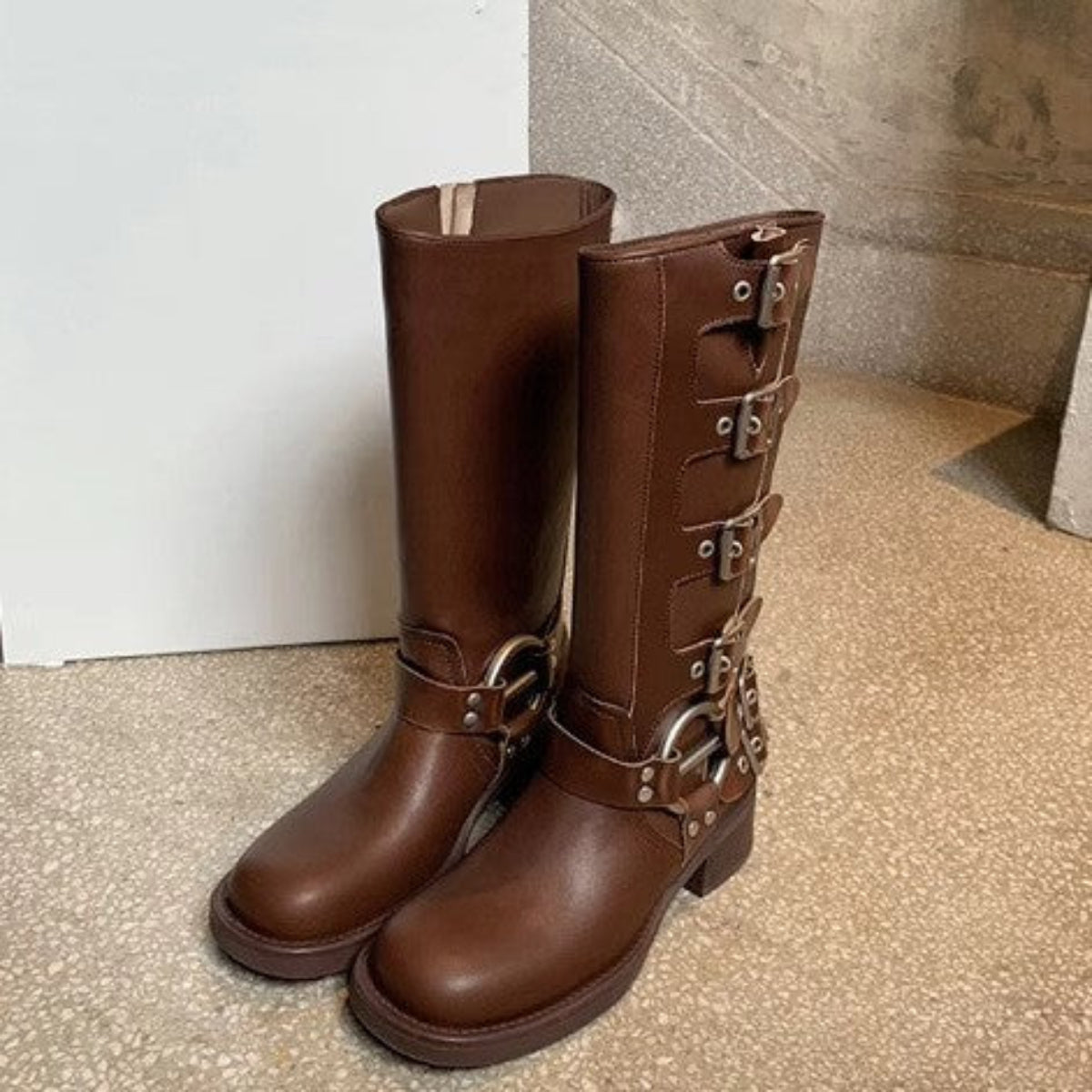 POTENCIANA? – Classic Buckled Ankle Motorcycle Boots