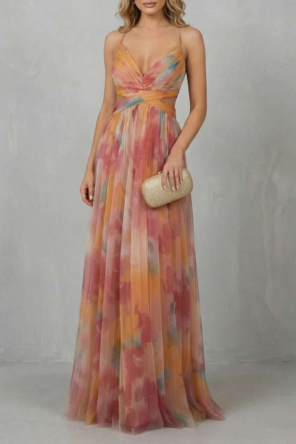 Watercolour romance – Sleeveless maxi dress