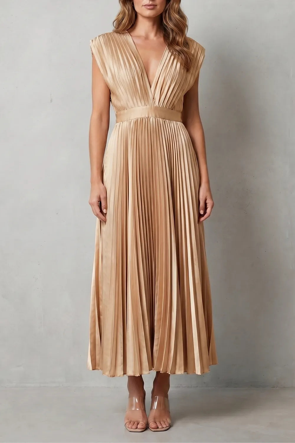 Flowing pleated elegance – Midi dress