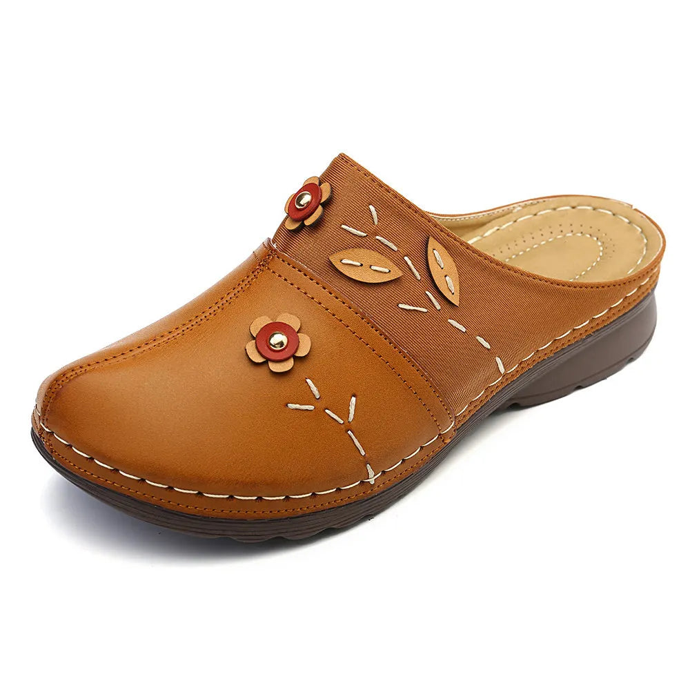Women's Casual Leather Wedge Sandals