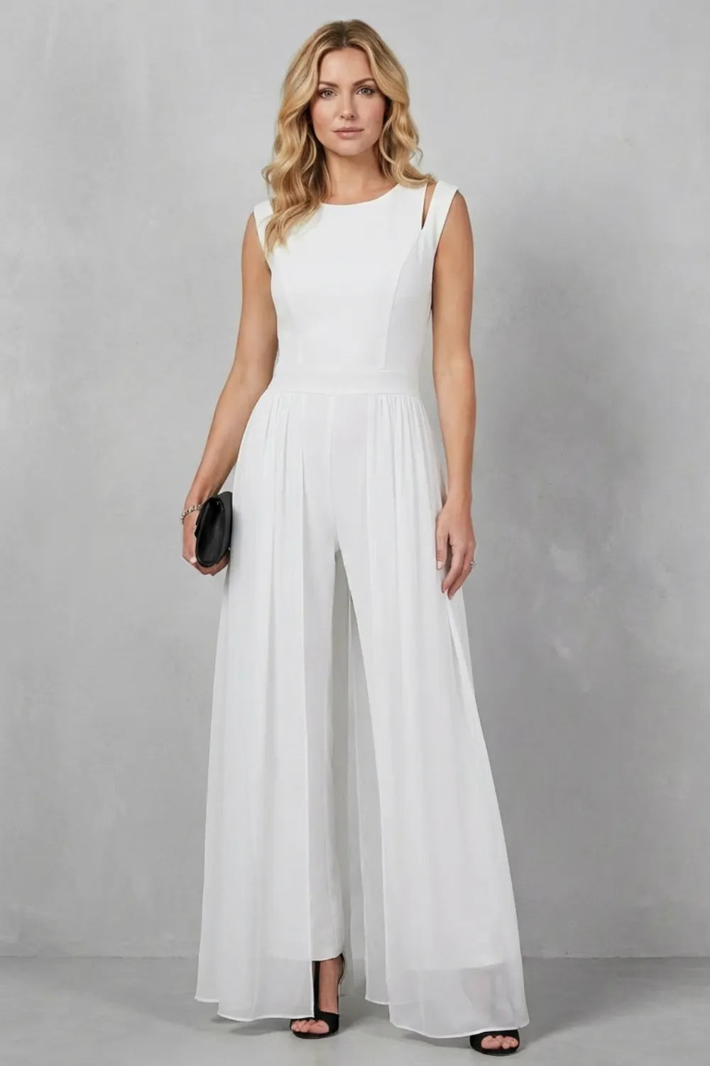 Sheer panel cutout – Evening jumpsuit