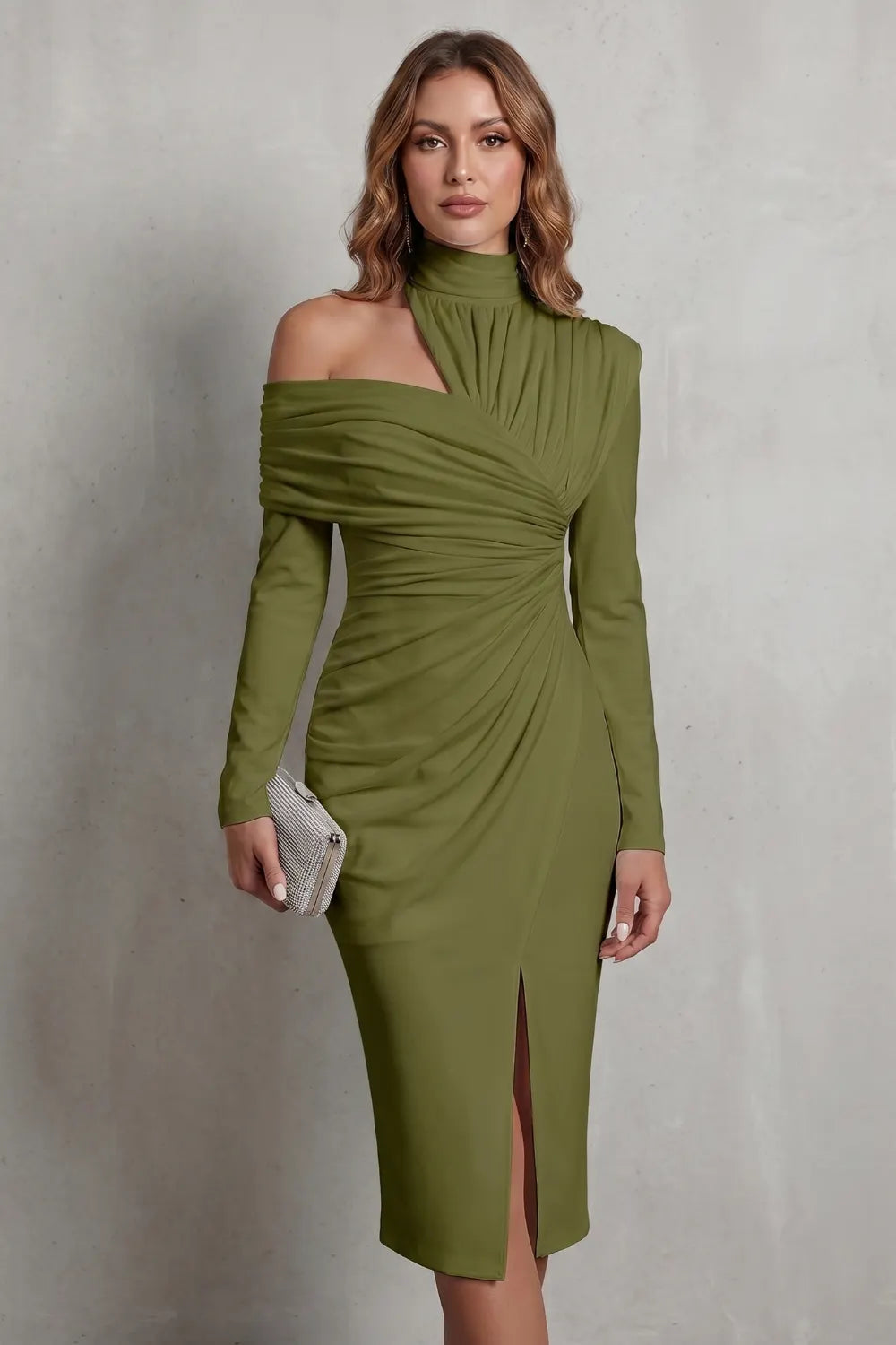 Draped couture elegance – Midi dress