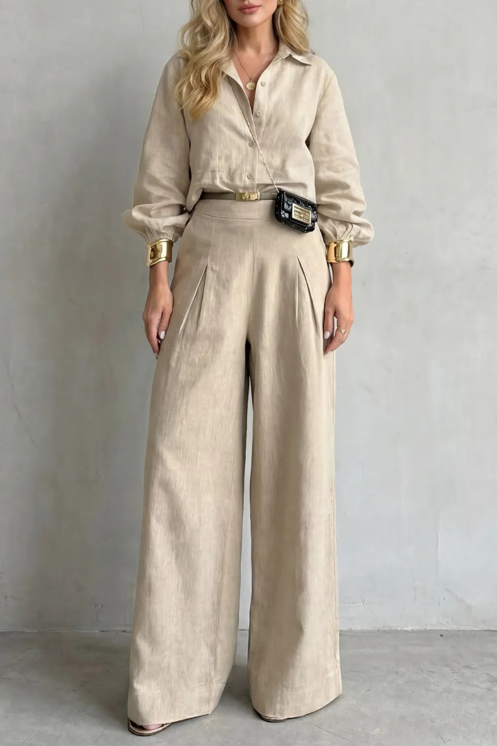 Tailored elegance – Two-piece wide-leg set
