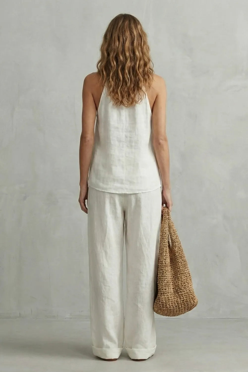 Relaxed linen allure – Top and trouser set