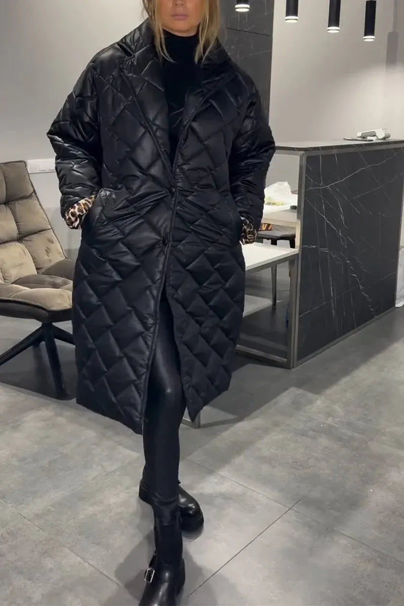 ✨Women's Casual Lapel Mid-length Cotton Coat 🧥