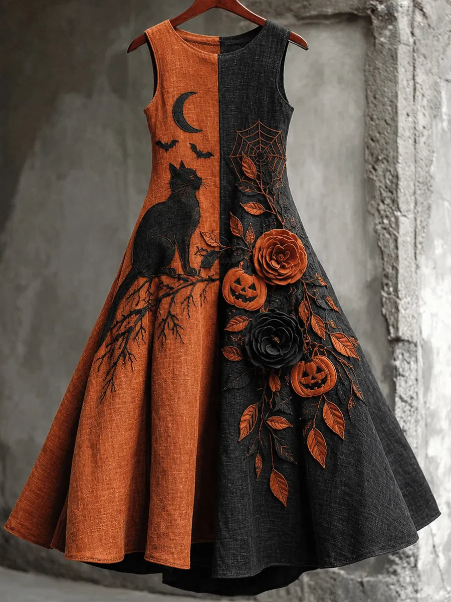 Women's Halloween Funny Art Print Dress