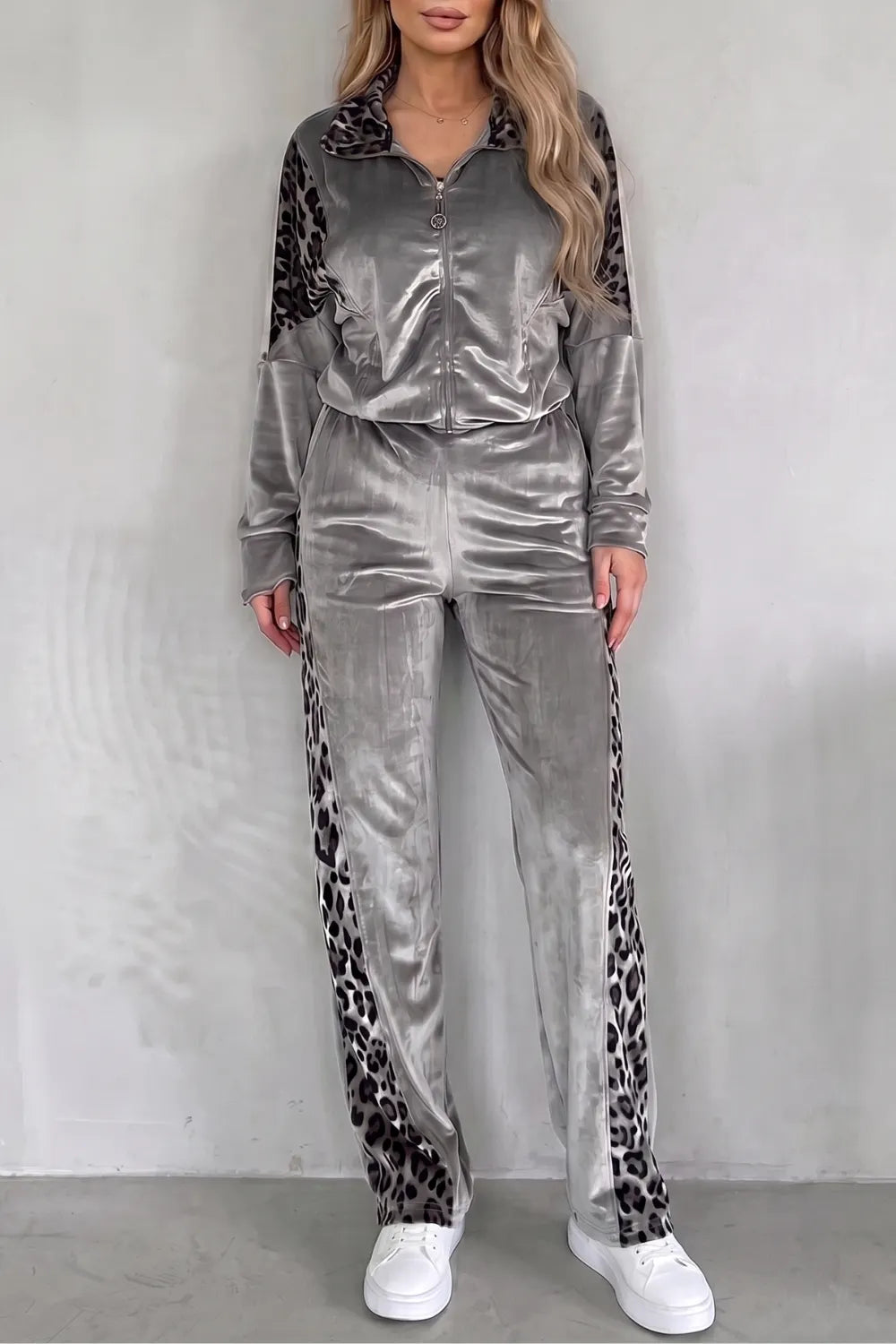 Leopard contrast athleisure – Three-piece set