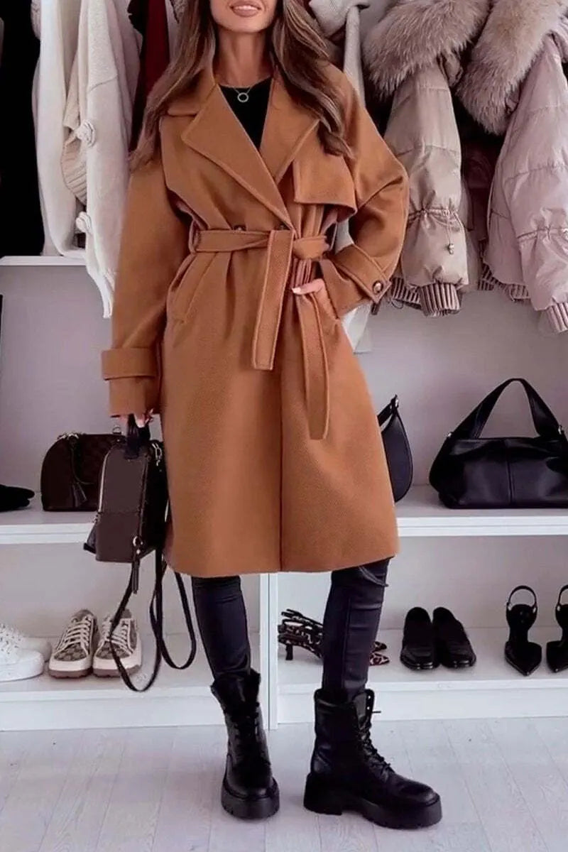 Women's Lapel Mid-length Coat