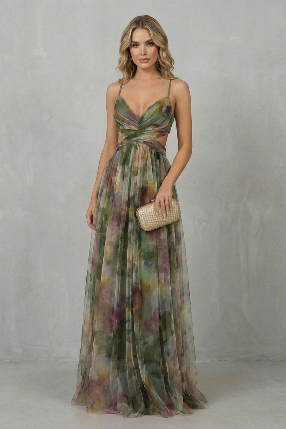 Watercolour romance – Sleeveless maxi dress