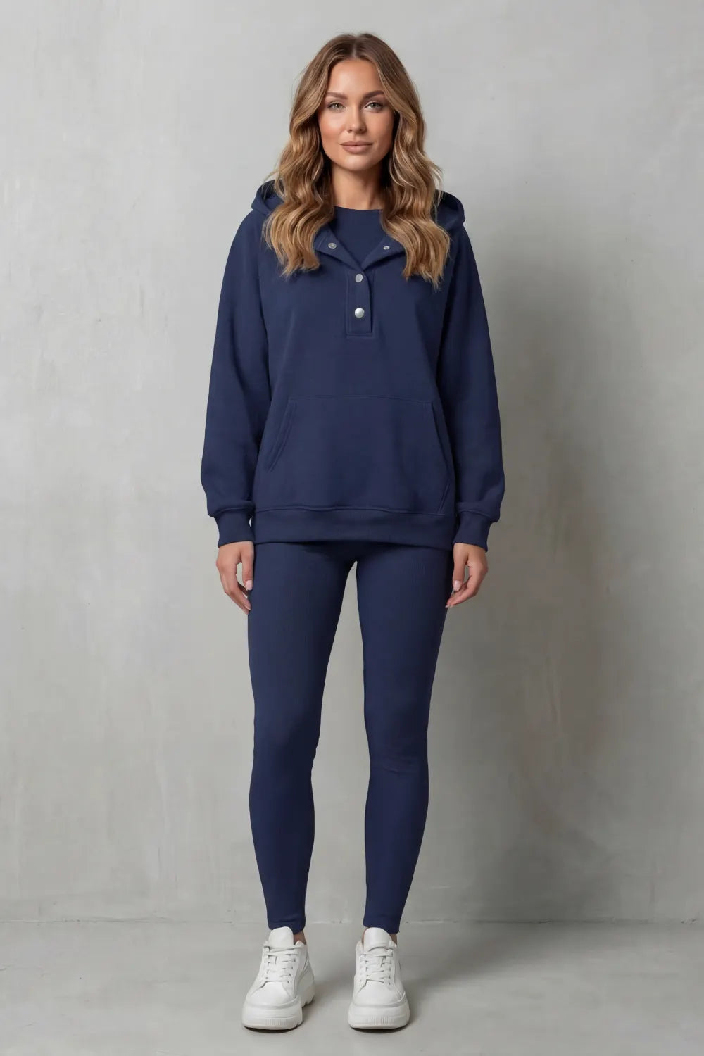 Button detail hoodie – Cozy Relaxed Set