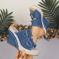 Women's Casual Denim Platform Slide Sandals