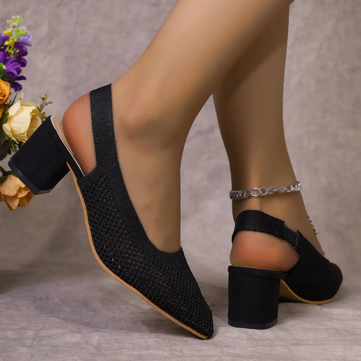 Breathable High-Heel Slipper Sandals for Women