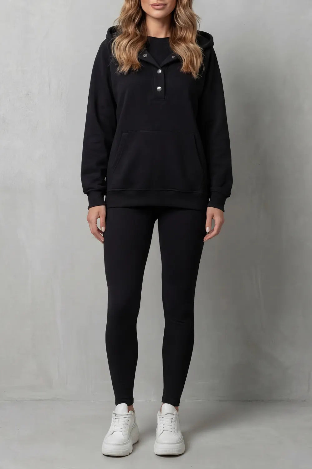 Button detail hoodie – Cozy Relaxed Set