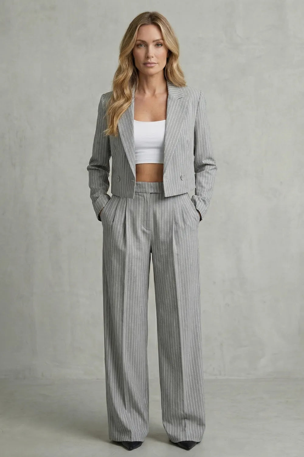 Tailored striped elegance – Two piece set
