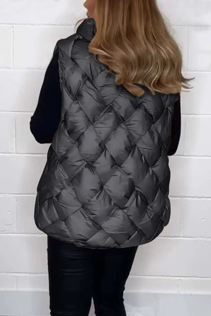 Women's casual hooded sleeveless cotton jacket
