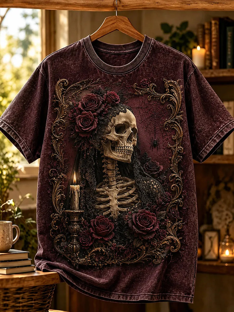 Retro Halloween Graphic Print Casual Short-Sleeve T-Shirt