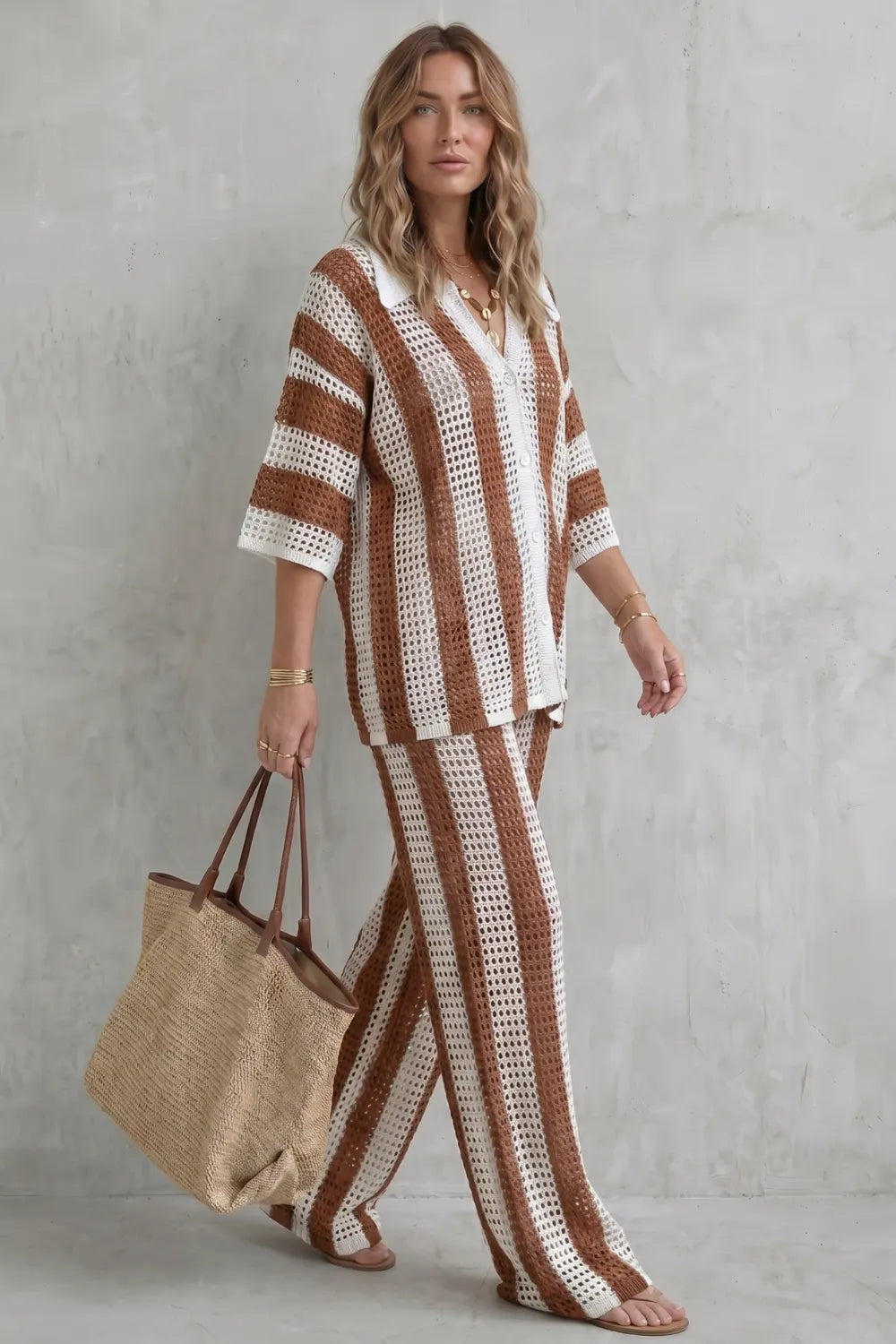 Striped crochet texture – Summer co-ord set