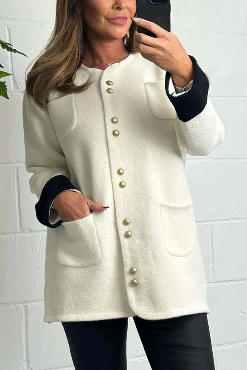 Women's Casual Solid Color Pockets Jacket