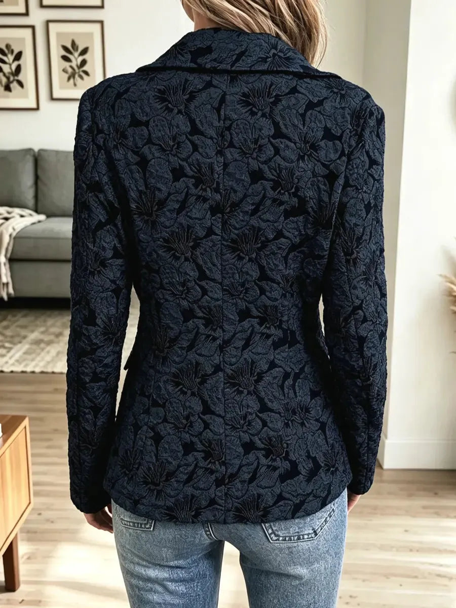 Retro Floral Pattern Art Casual Stylish Long Sleeve Blazer Coat
