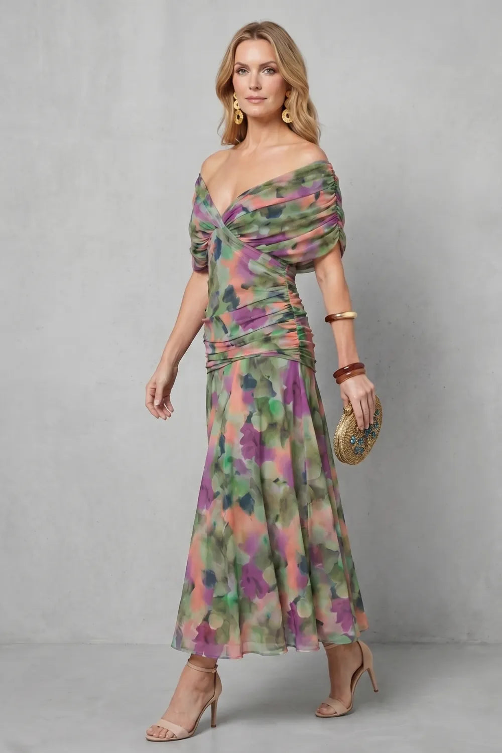Draped floral flow – Maxi dress