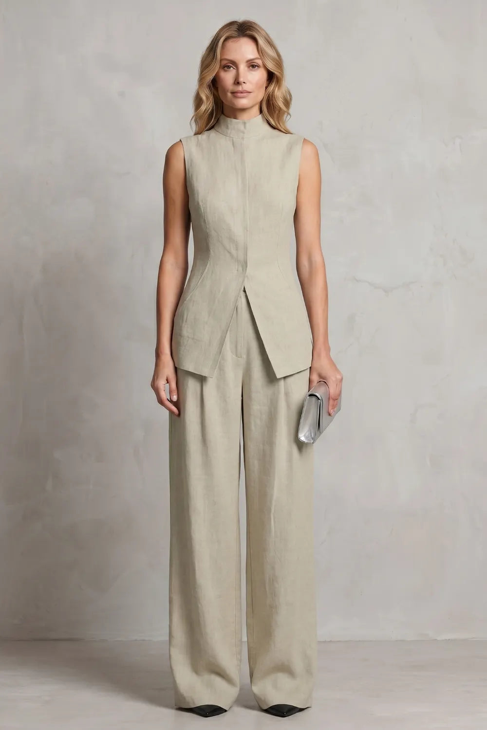 Draped tailored elegance – Trouser set