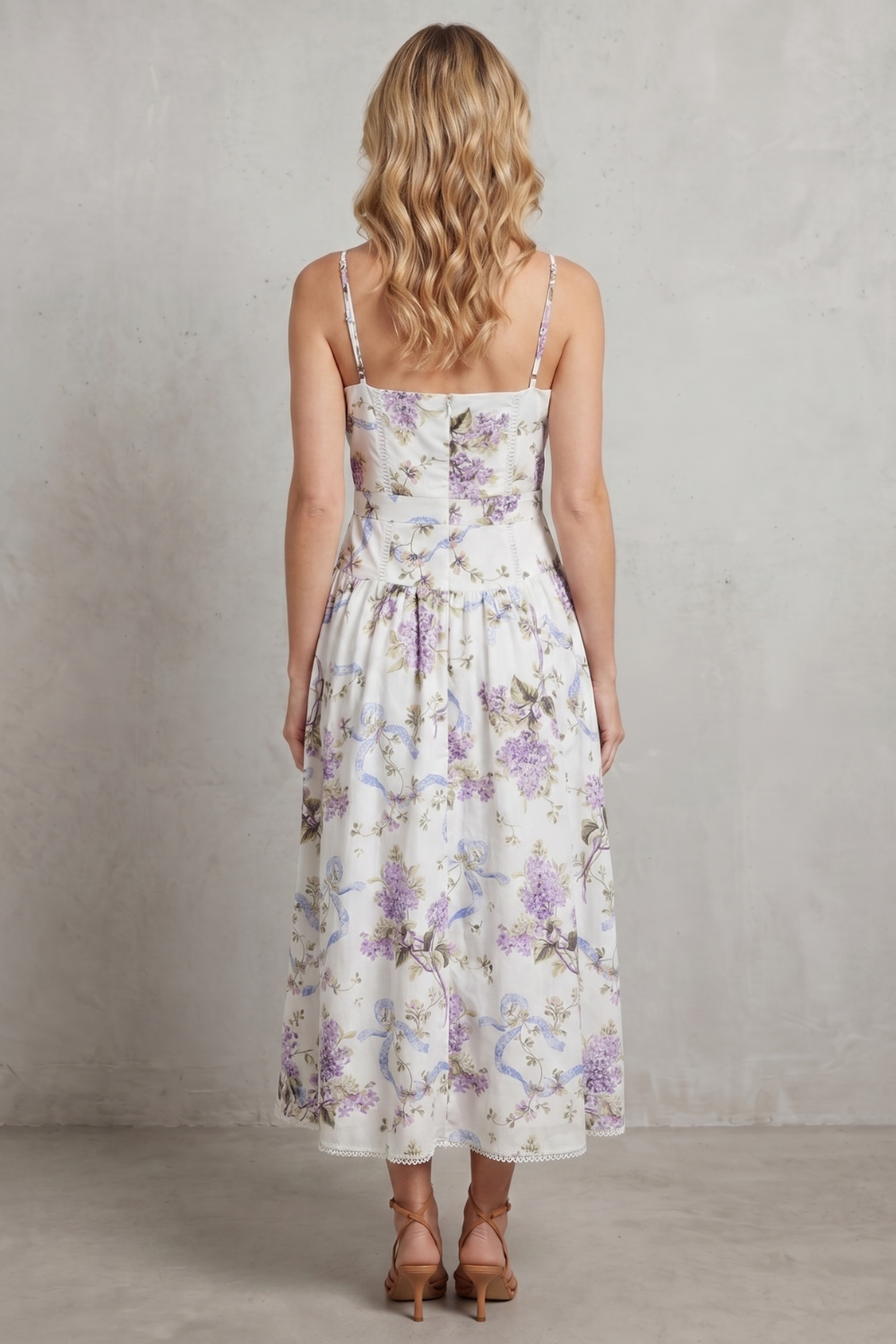 Sculpted corset bloom – Floral midi dress