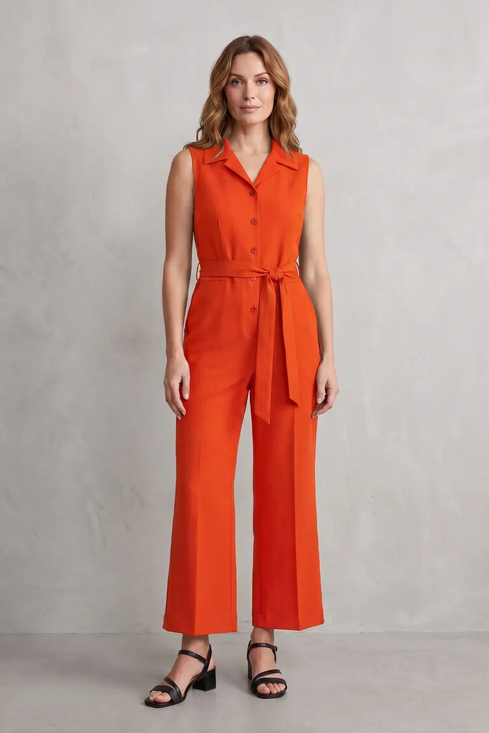 Belted office elegance – Wide-leg jumpsuit