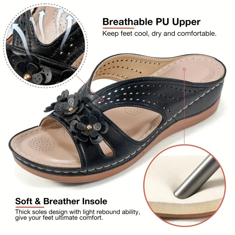 Women's Flowers Decor Arch Support Sandals