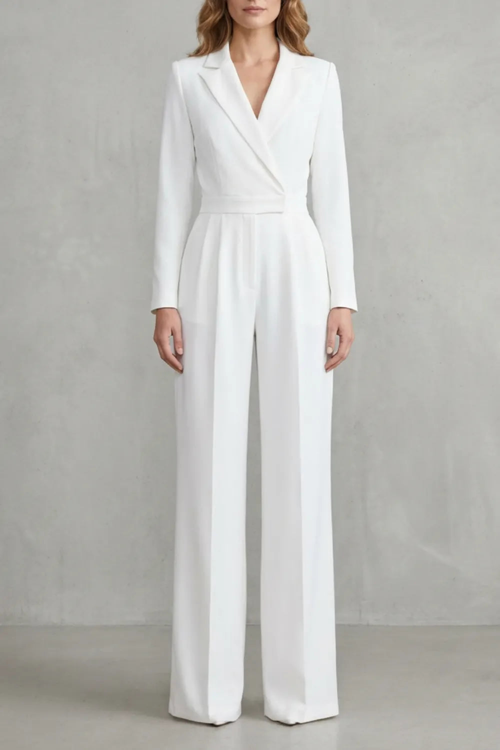 Slant-breasted Mid-waist Pantsuit – Elegant Commuter Jumpsuit