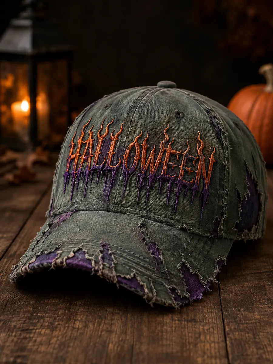 Retro Funny Halloween Art Print Casual Baseball Cap