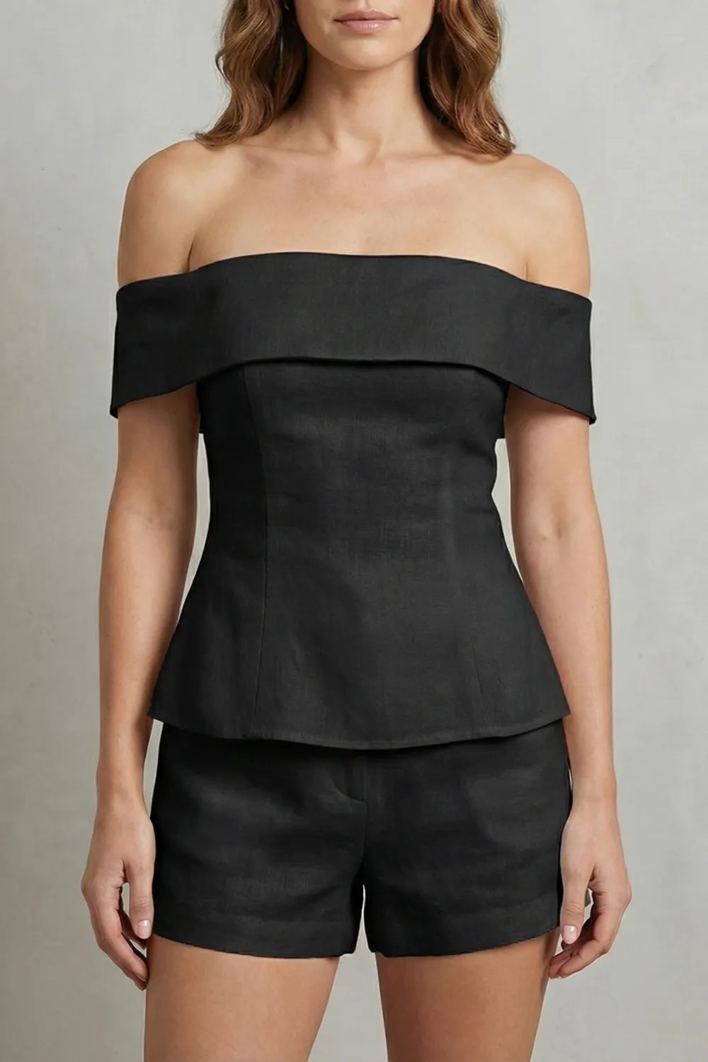 Off shoulder peplum elegance – Two piece set