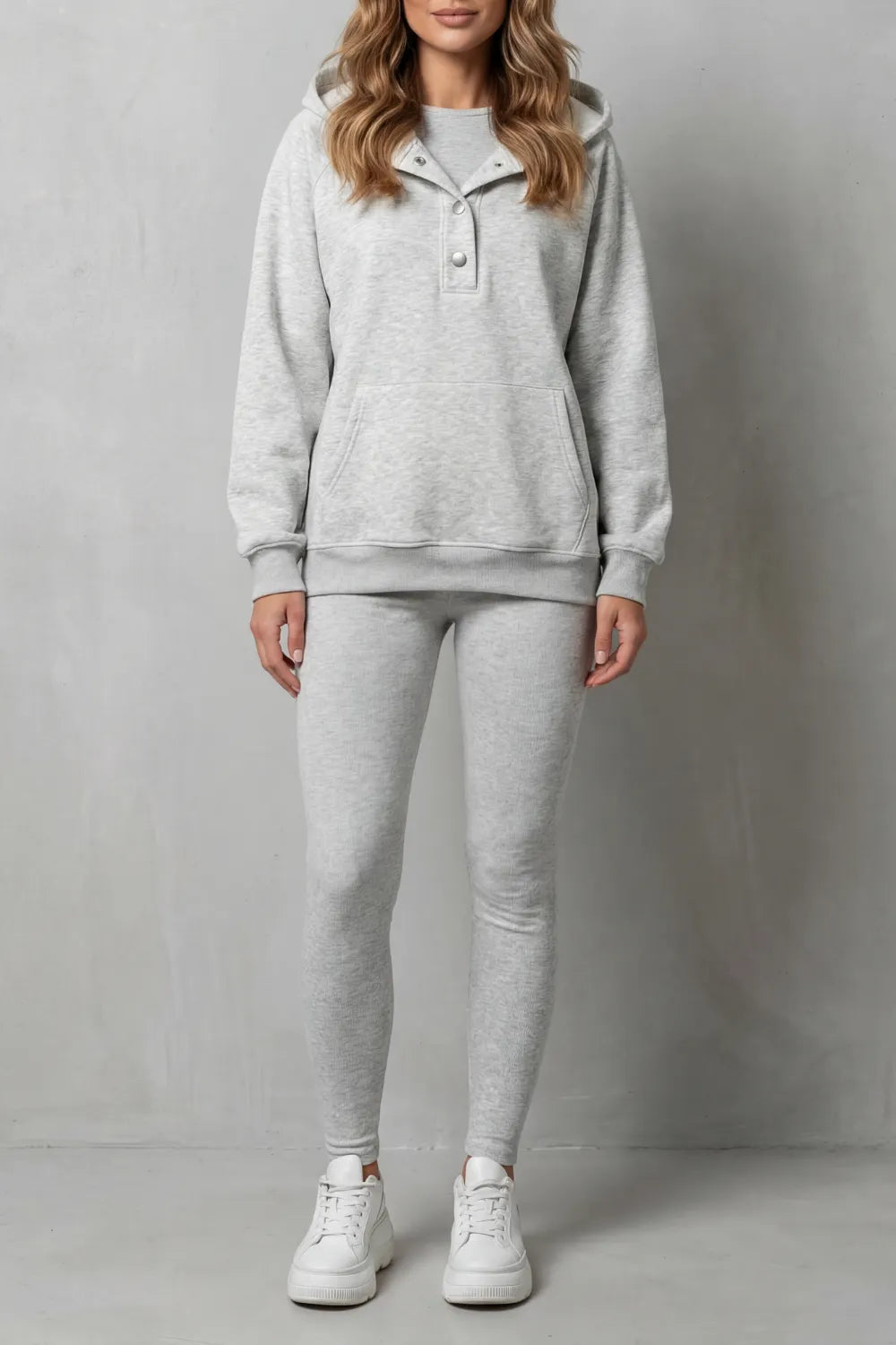 Button detail hoodie – Cozy Relaxed Set