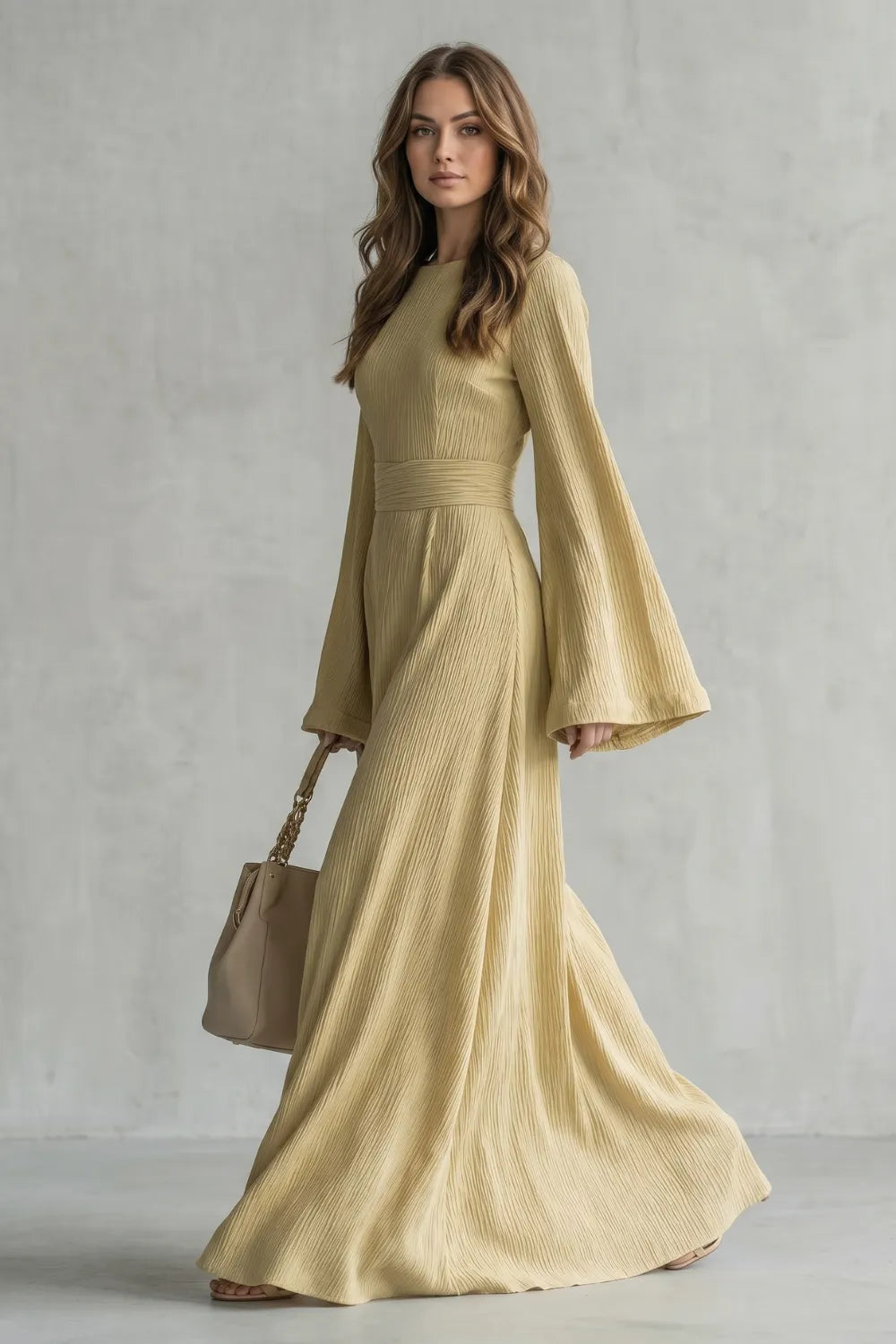 Pleated grace elegance – Maxi dress