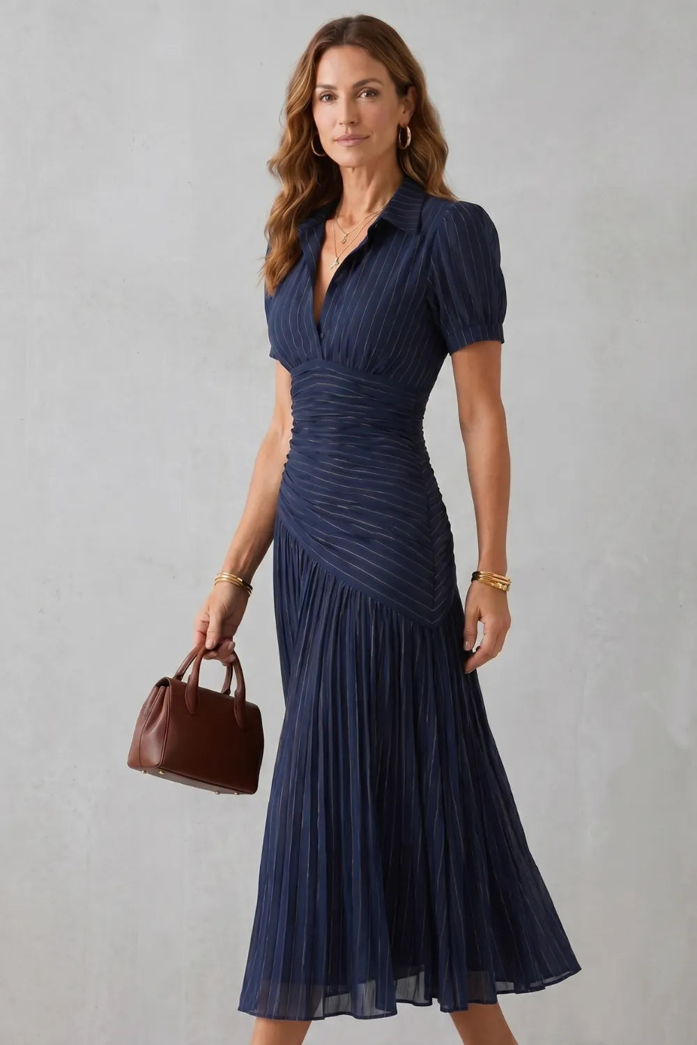 Pleated waist refinement – Midi dress