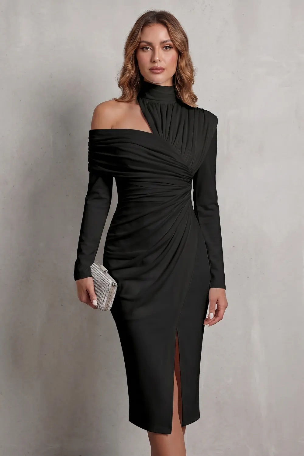 Draped couture elegance – Midi dress