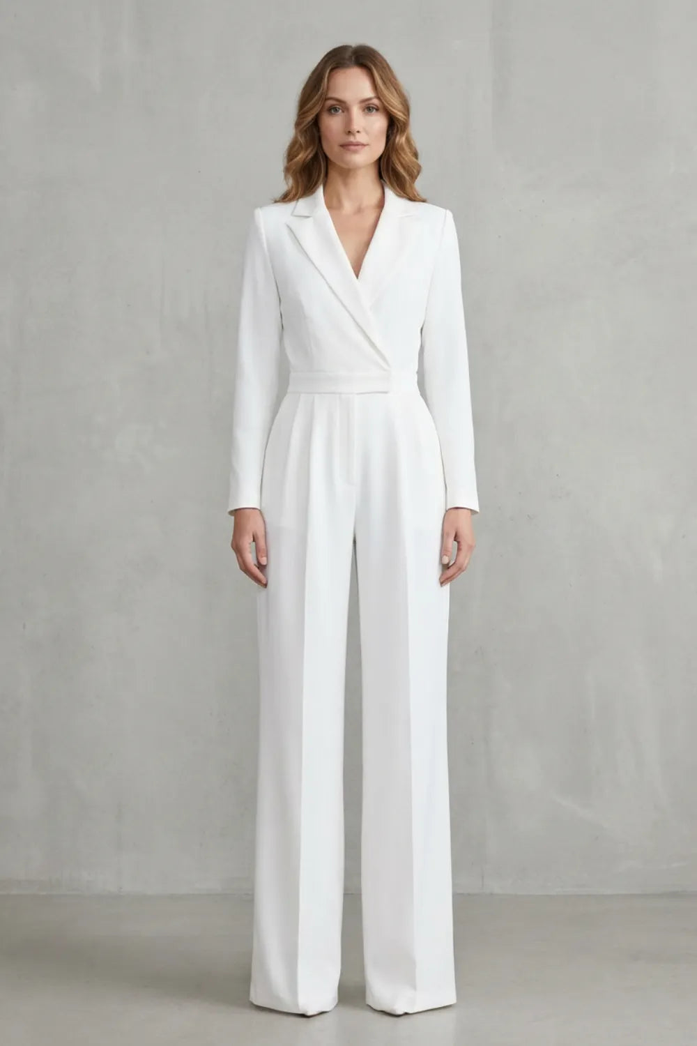 Slant-breasted Mid-waist Pantsuit – Elegant Commuter Jumpsuit