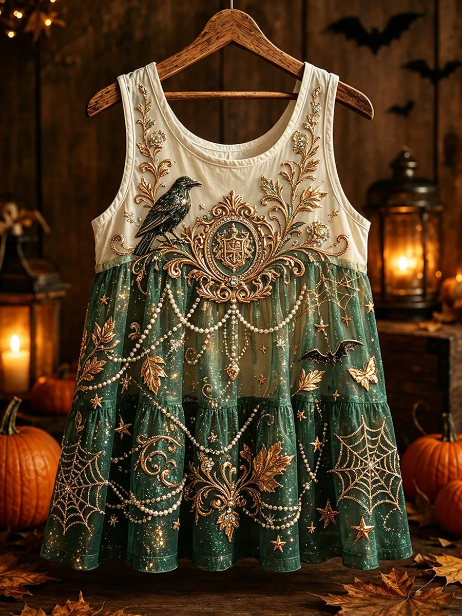Halloween Raven Art Print Sleeveless Tank Top