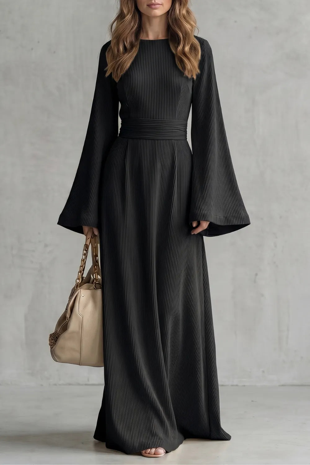 Pleated grace elegance – Maxi dress