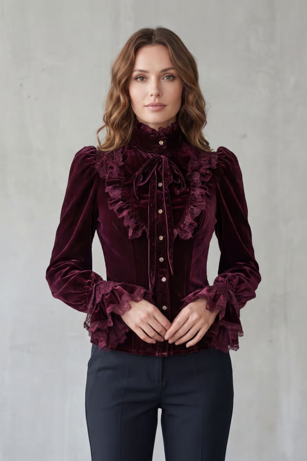 Ruffled velvet lace – Victorian blouse